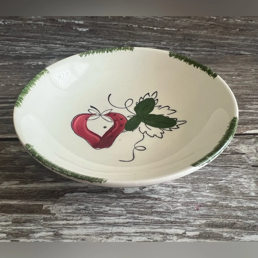 Blue Ridge Southern Pottery Decorative Strawberry‎ Sundae Shallow Bowl Vintage